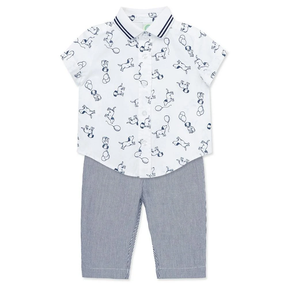 商品Little Me|Baby Boys Puppies Button Front Shirt and Pants Set,价格¥298,第5张图片详细描述