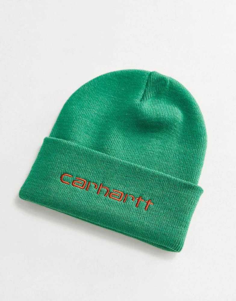 商品Carhartt WIP|Carhartt WIP script beanie in green,价格¥142,第2张图片详细描述