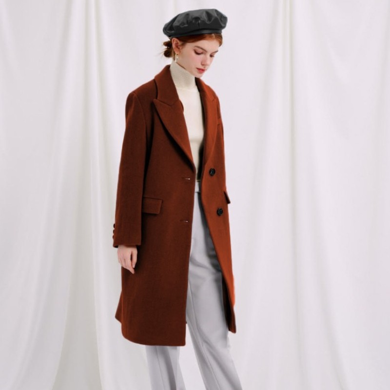 Freya Wool Coat - Cinnamon | Freya羊毛大衣 - 深棕色商品第4张图片规格展示