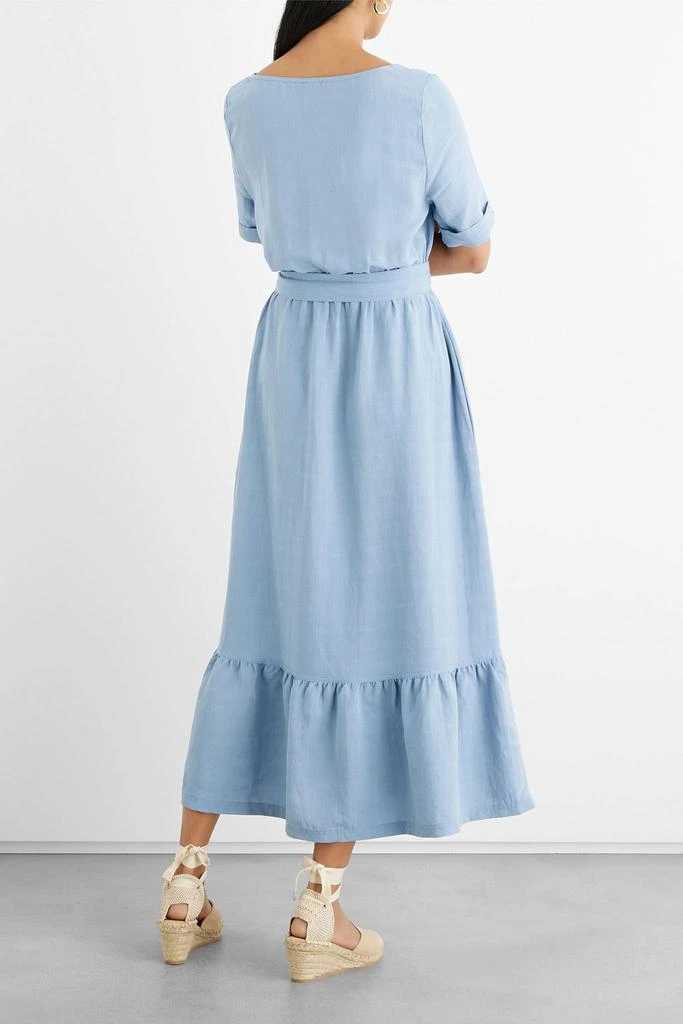 商品IRIS & INK|Dylan belted woven midi dress,价格¥670,第3张图片详细描述