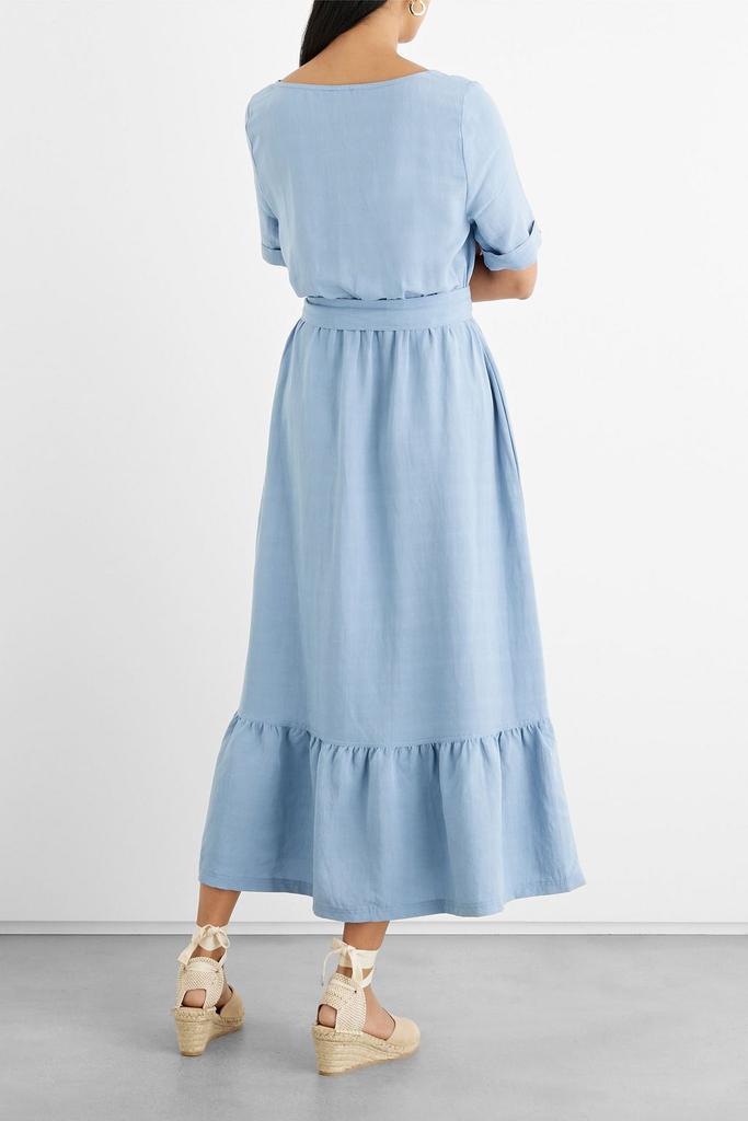 商品IRIS & INK|Dylan belted woven midi dress,价格¥779,第3张图片详细描述