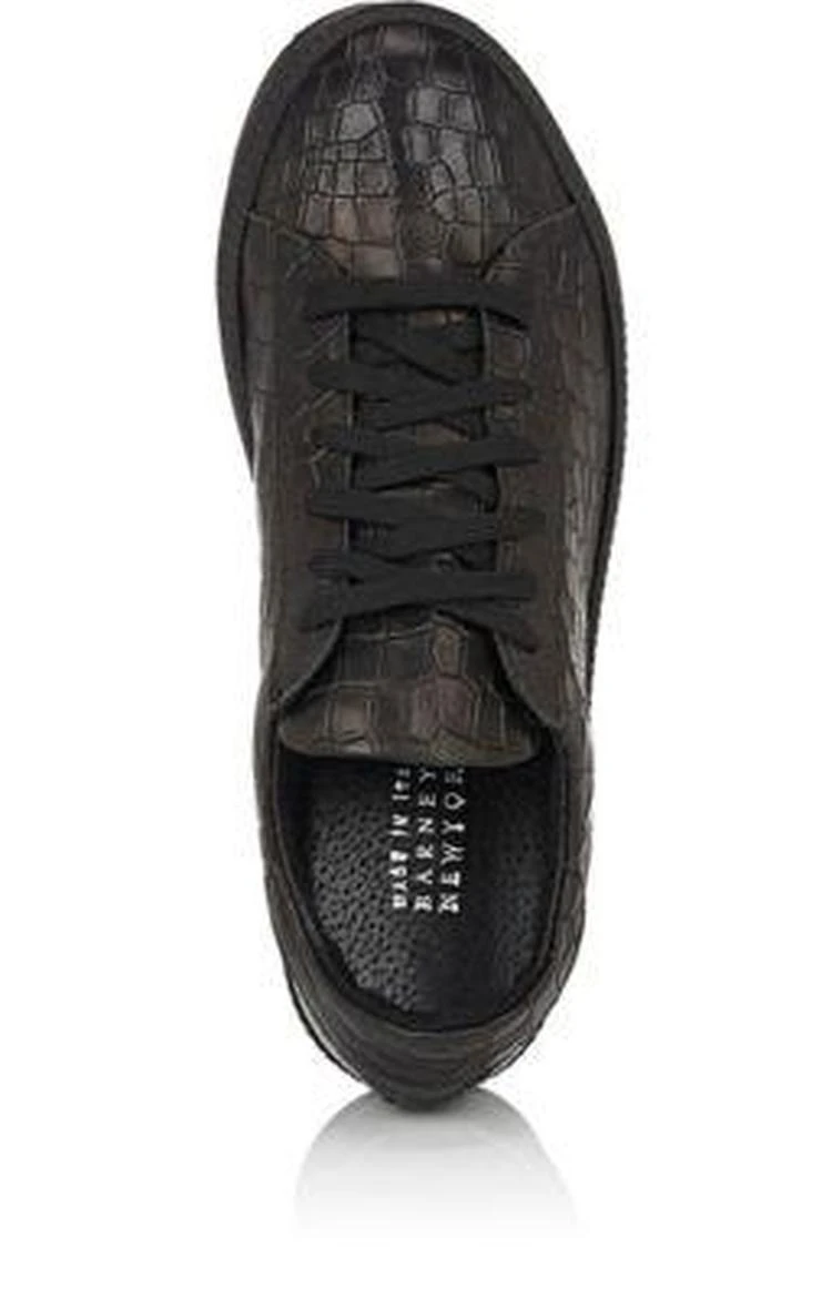 商品Barneys New York|Crocodile-Stamped Leather Platform Sneakers,价格¥968,第4张图片详细描述