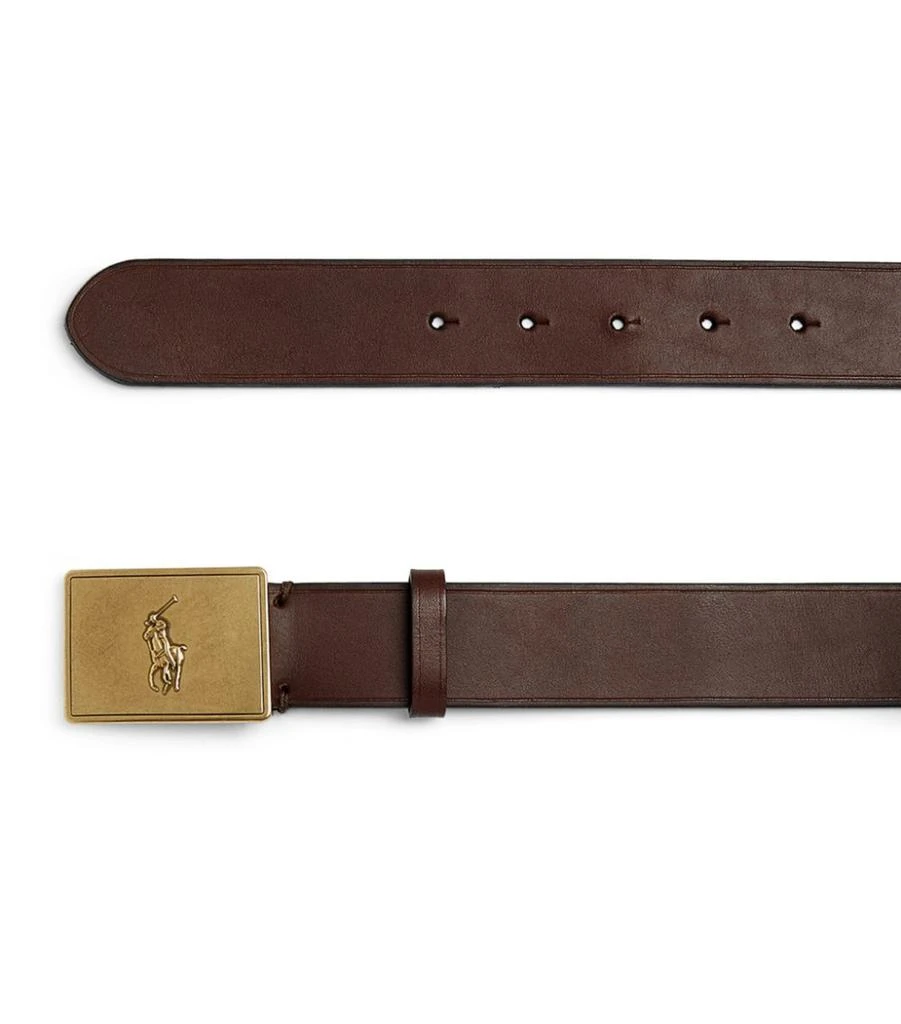 商品Ralph Lauren|Leather Polo Pony Plaque Belt,价格¥853,第2张图片详细描述