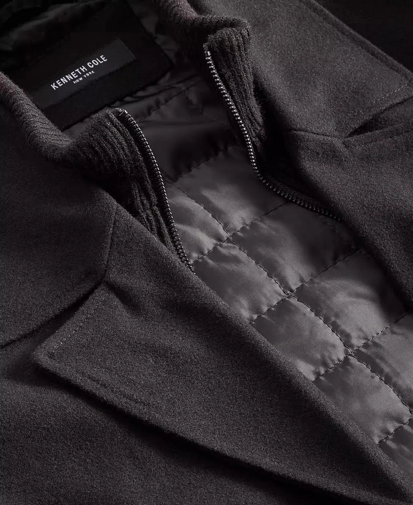 商品Kenneth Cole|Men's Double Breasted Wool Blend Peacoat with Bib,价格¥1854,第5张图片详细描述