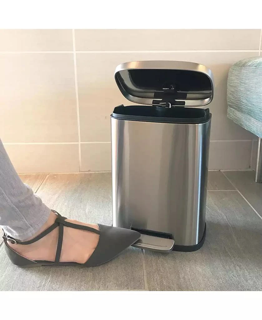 商品Halo|5 L / 1.32 Gal Premium Stainless Steel Step Trash Can,价格¥345,第3张图片详细描述