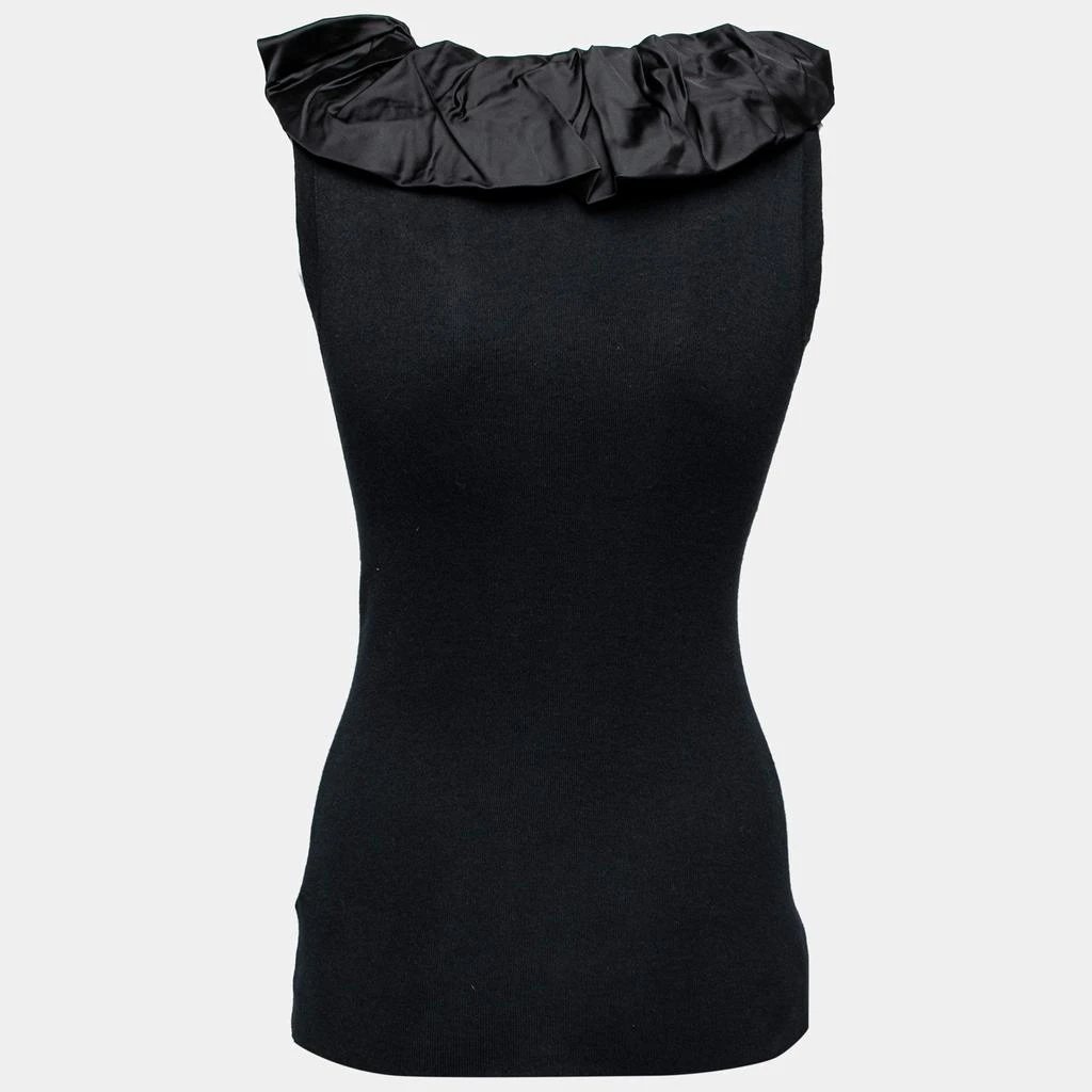 商品[二手商品] Burberry|Burberry Black Knit & Satin Trimmed Sleeveless Top S,价格¥869,第2张图片详细描述