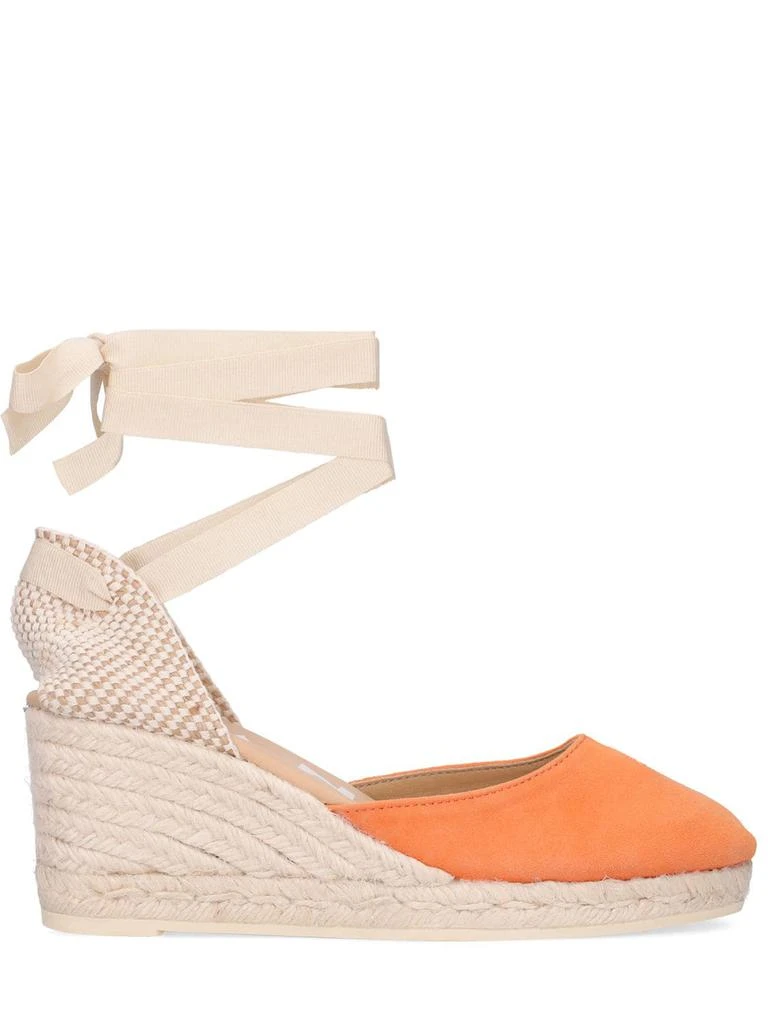 商品MANEBÍ|70mm Low Wedge Suede Espadrilles,价格¥455,第1张图片