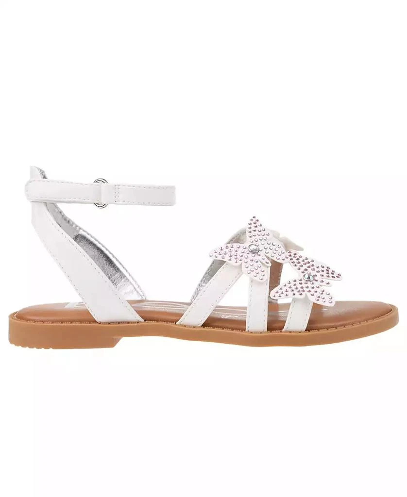 商品Bebe|Big Girl's Strappy Sandal with Rhinestone Butterfly Appliques Polyurethane Sandals,价格¥143,第2张图片详细描述