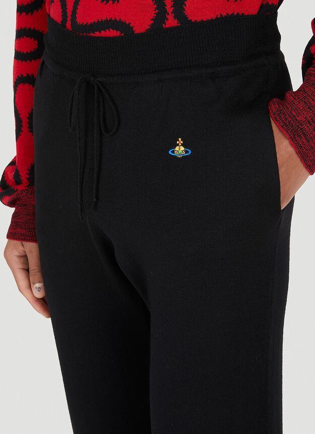 商品Vivienne Westwood|Logo Patch Knitted Track Pants in Black,价格¥1066,第7张图片详细描述