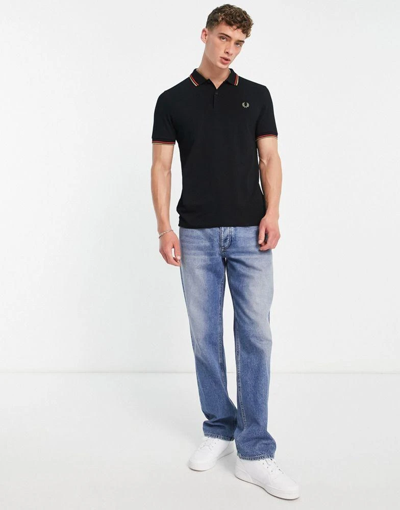 商品Fred Perry|Fred Perry twin tipped polo shirt in black,价格¥440,第3张图片详细描述