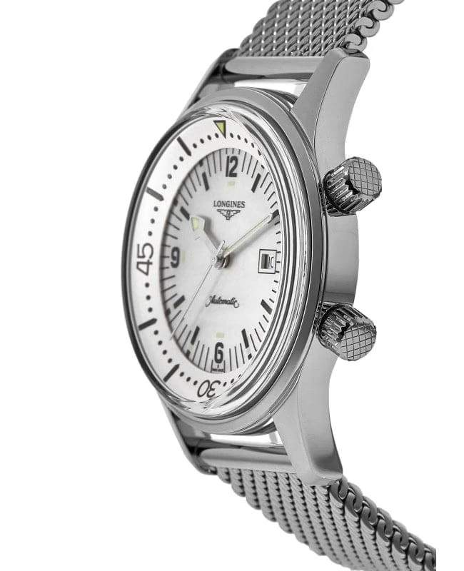 商品Longines|Longines Legend Diver Mother of Pearl Dial Stainless Steel Women's Watch L3.374.4.80.6,价格¥14008,第3张图片详细描述