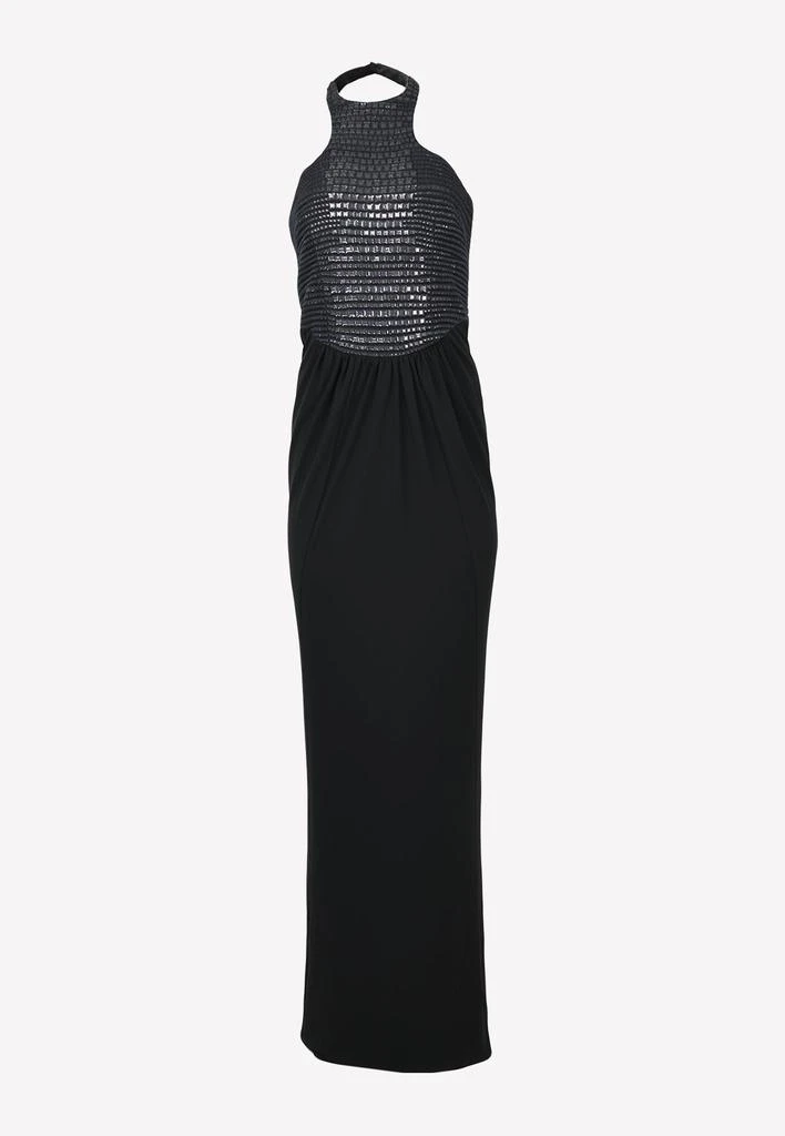 商品Tom Ford|Crocodile Embroidered Halterneck Gown,价格¥16931,第1张图片