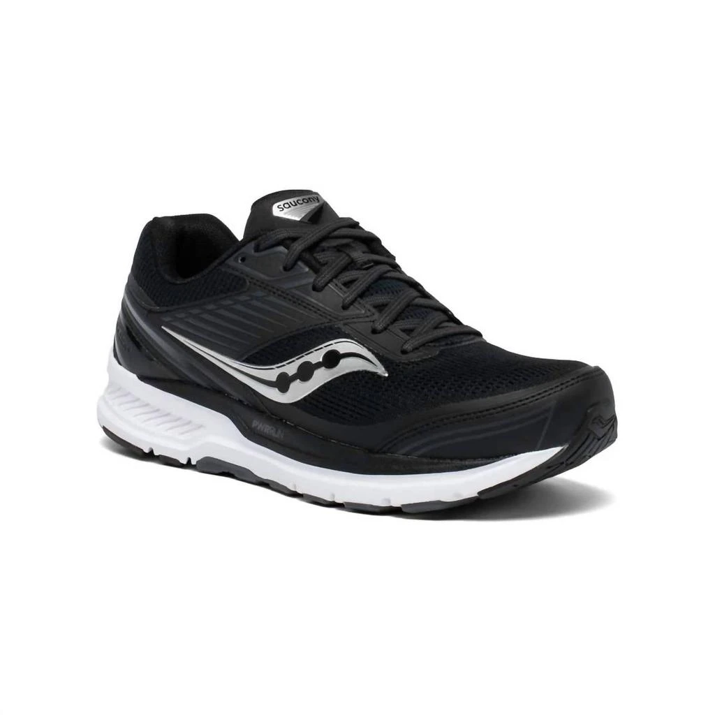 商品Saucony|Men's Echelon 8 Running Shoes - Medium Width In Black/white,价格¥854,第2张图片详细描述