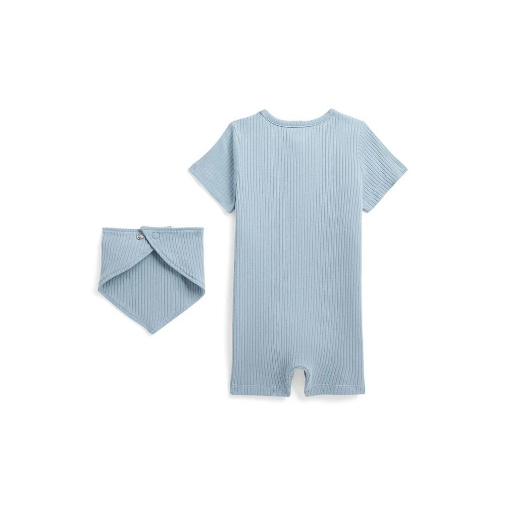 商品Ralph Lauren|Baby Boys Ribbed Shortall and Bib, 2 Piece Set,价格¥82,第2张图片详细描述