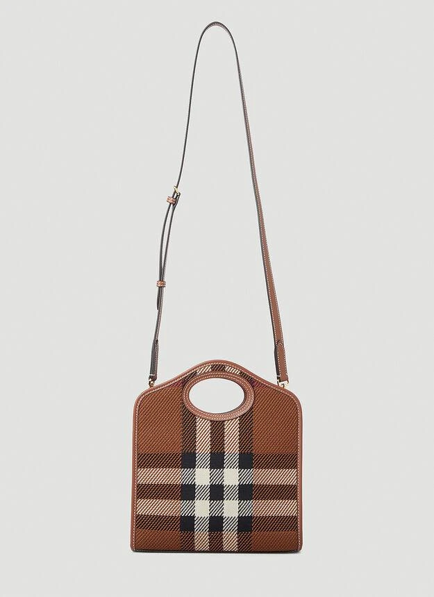 商品Burberry|Pocket Check Mini Shoulder Bag in Brown,价格¥13994,第4张图片详细描述