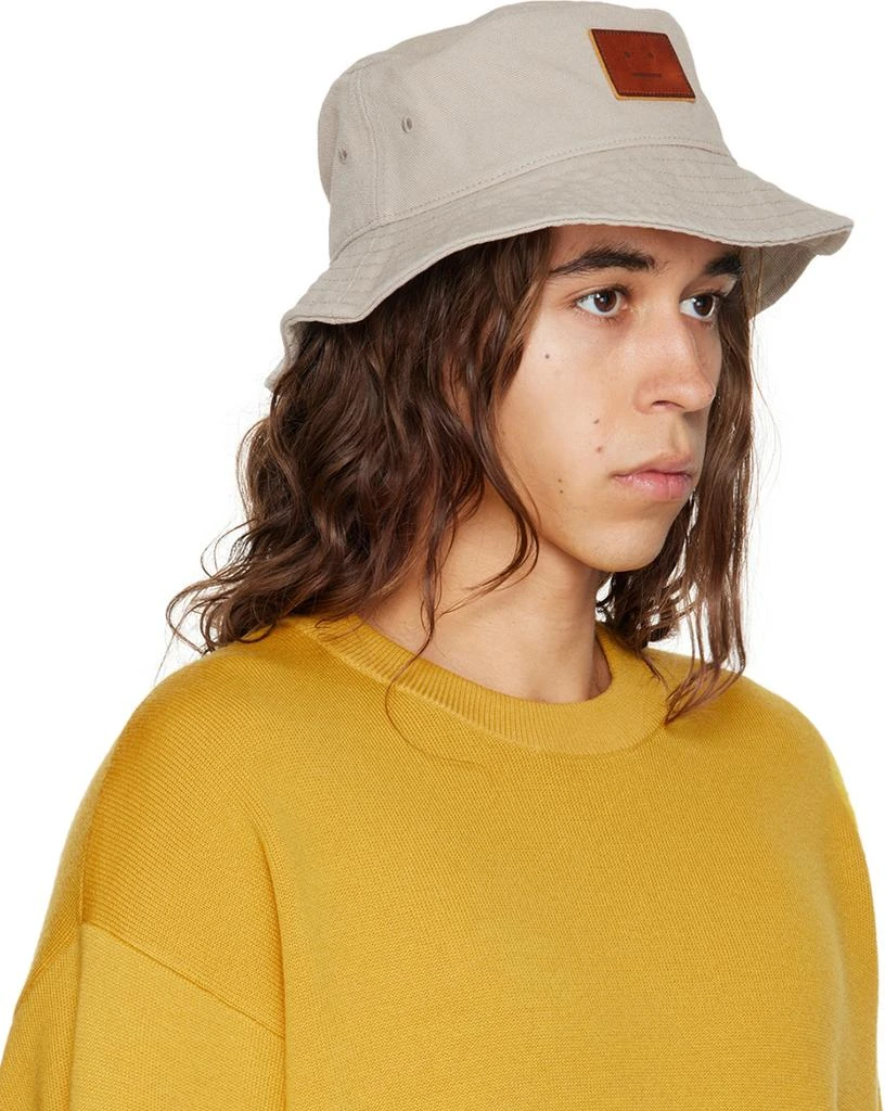 商品Acne Studios|Beige Leather Patch Bucket Hat,价格¥537,第2张图片详细描述