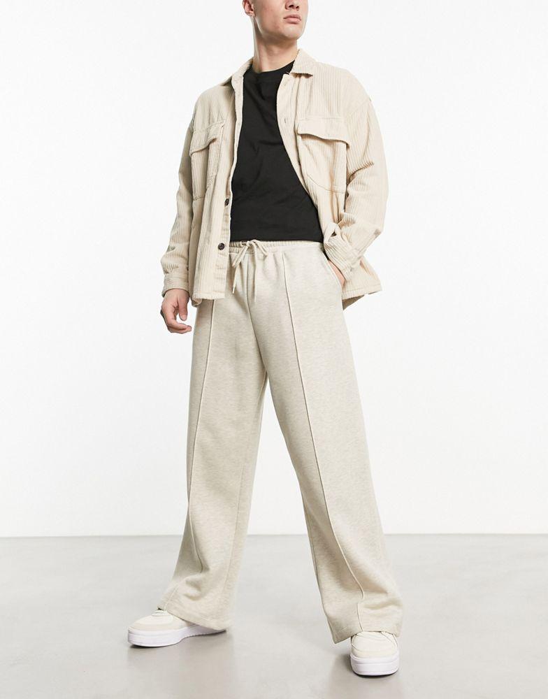 ASOS DESIGN straight leg jogger with pintucks in off white商品第2张图片规格展示