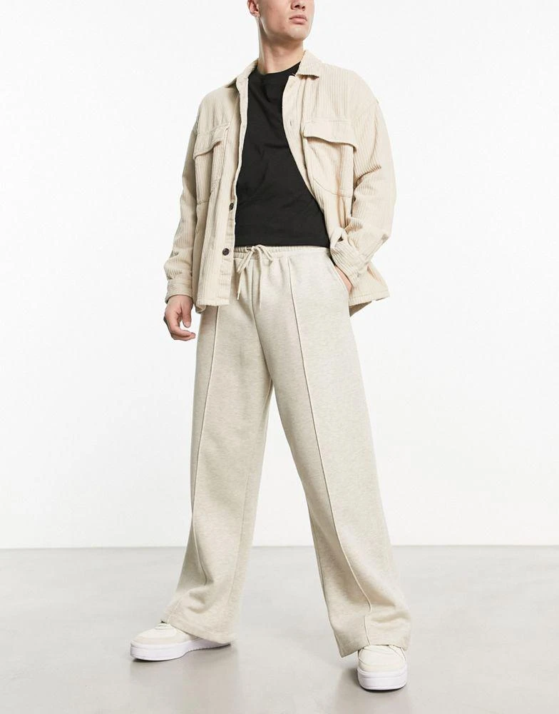 商品ASOS|ASOS DESIGN straight leg jogger with pintucks in off white,价格¥276,第2张图片详细描述