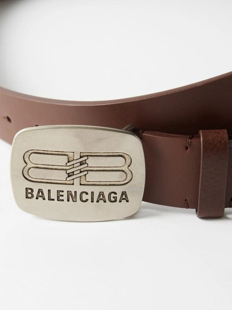 商品Balenciaga|BB-logo plaque leather belt,价格¥1808,第3张图片详细描述
