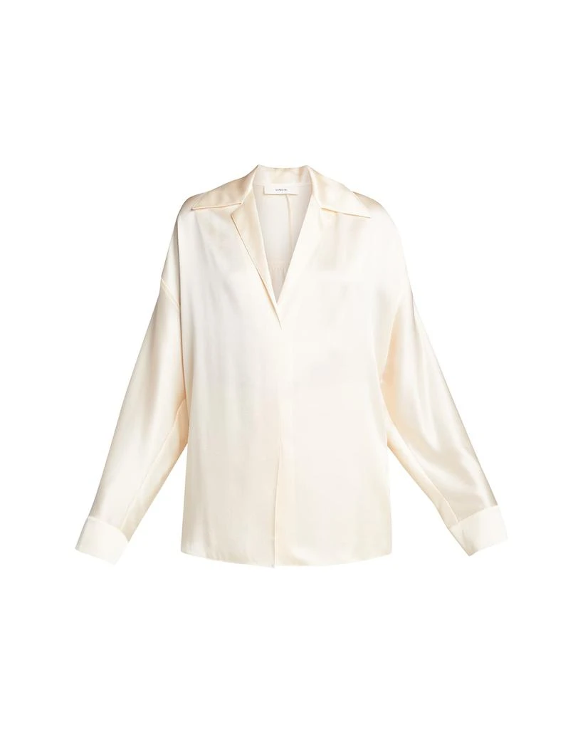 商品Vince|Shaped-Collar Silk Pullover Top,价格¥1294,第2张图片详细描述