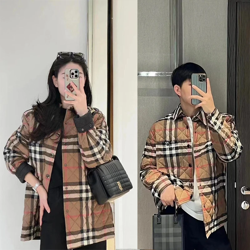 商品Burberry|BURBERRY/博柏利 男士菱格棉服绗缝外套 经典格纹棉服 情侣款男女同款,价格¥3121,第1张图片