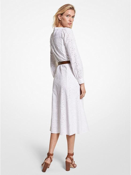 商品Michael Kors|Palm Eyelet Cotton Midi Dress,价格¥558-¥930,第4张图片详细描述
