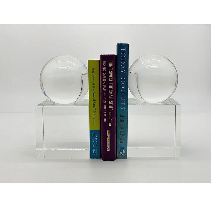 商品Tizo|Design Crystal Glass Block & Sphere Book End, Pair,价格¥1620,第3张图片详细描述