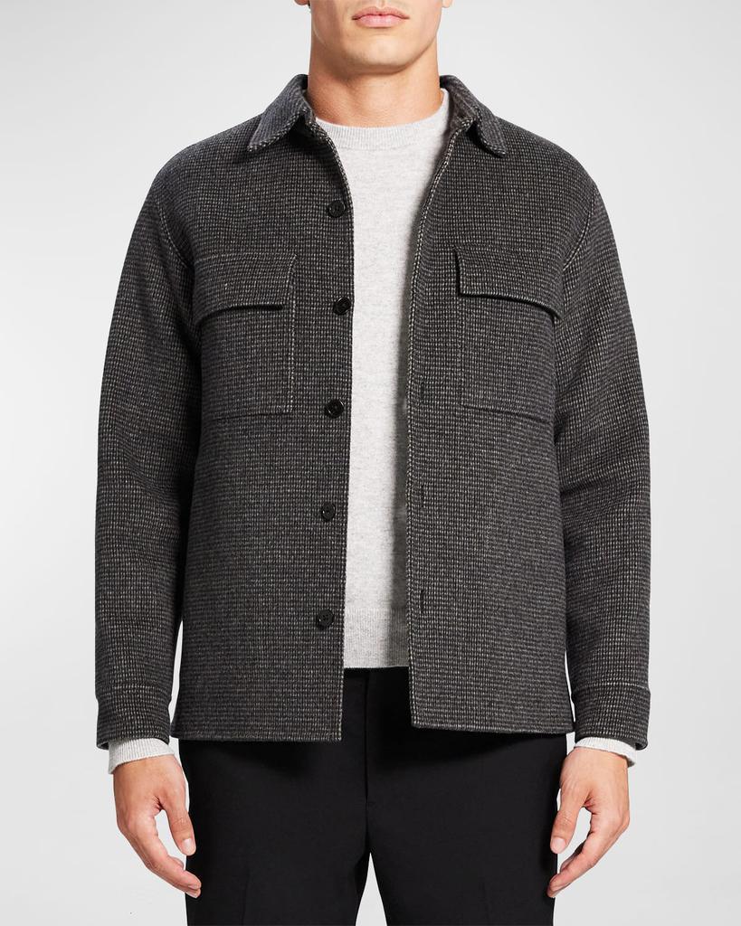 商品Theory|Men's Justin Luxe Grid Check Shirt Jacket,价格¥2984,第5张图片详细描述