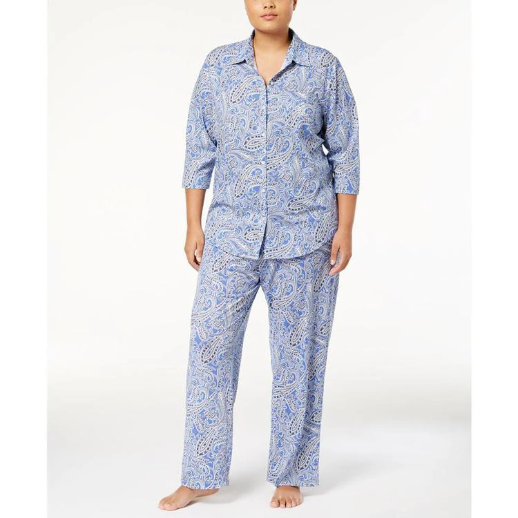 商品Ralph Lauren|Plus Size Printed Knit Pajama Set,价格¥289,第1张图片