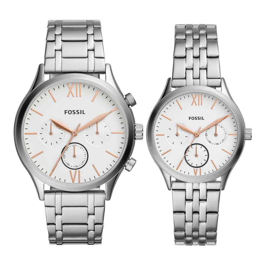 商品Fossil|Men's Fenmore Midsize Multifunction, Stainless Steel Watch,价格¥603,第1张图片