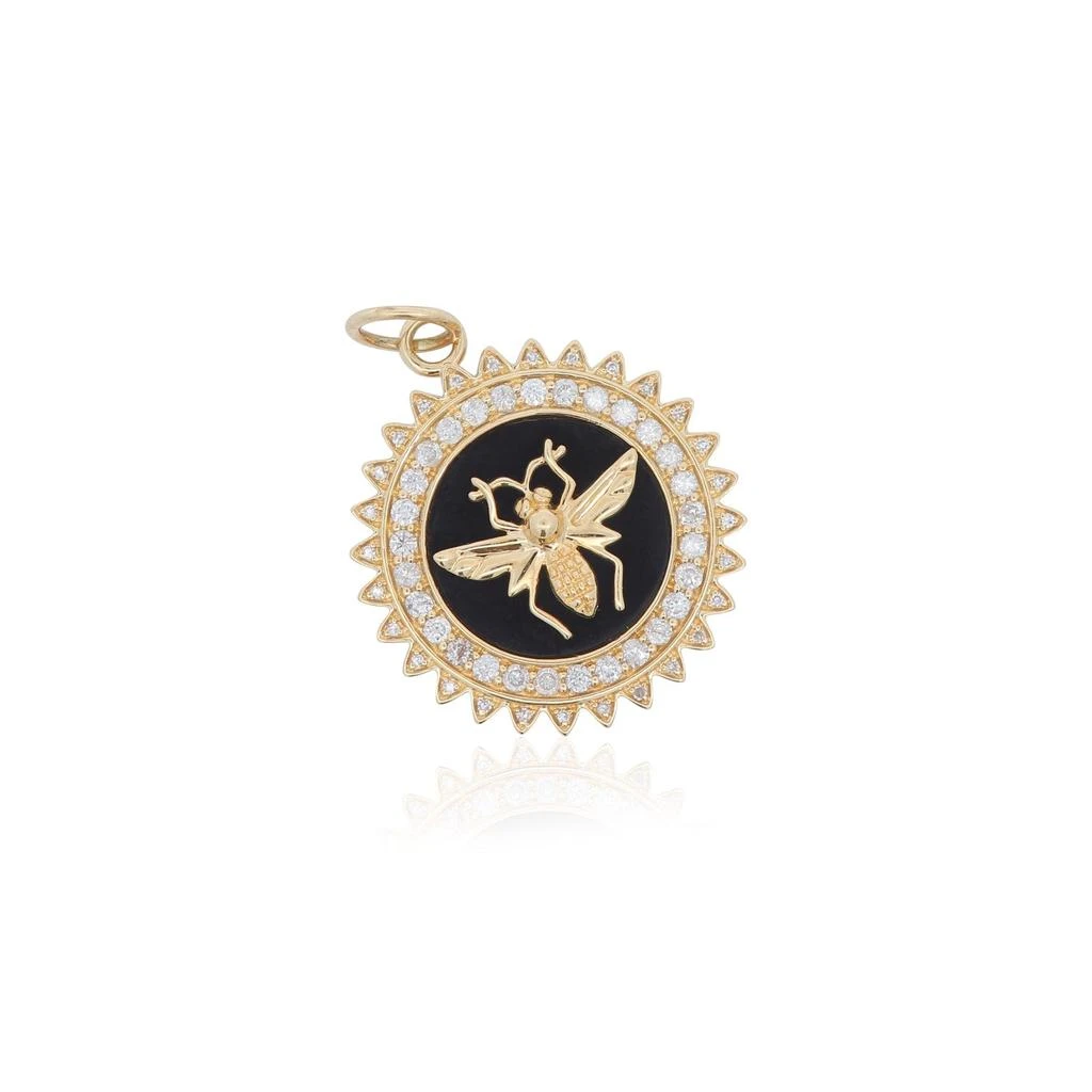 商品The Lovery|Onyx Diamond Medallion Bee Charm,价格¥9866,第1张图片