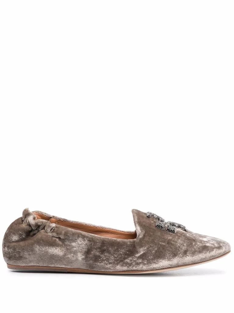 商品Tory Burch|TORY BURCH - Eleanor Crystal Leather Loafers,价格¥1842,第1张图片