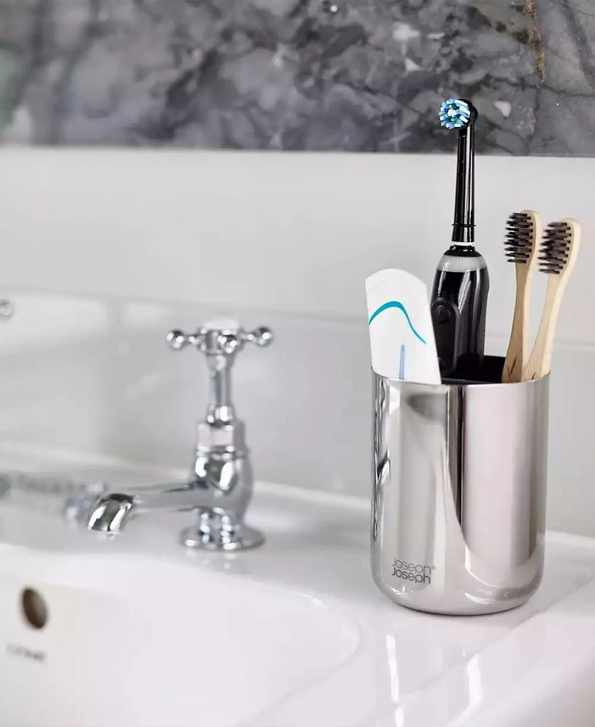 商品Joseph Joseph|Easy Store Luxe Stainless-Steel Toothbrush Caddy,价格¥193,第5张图片详细描述