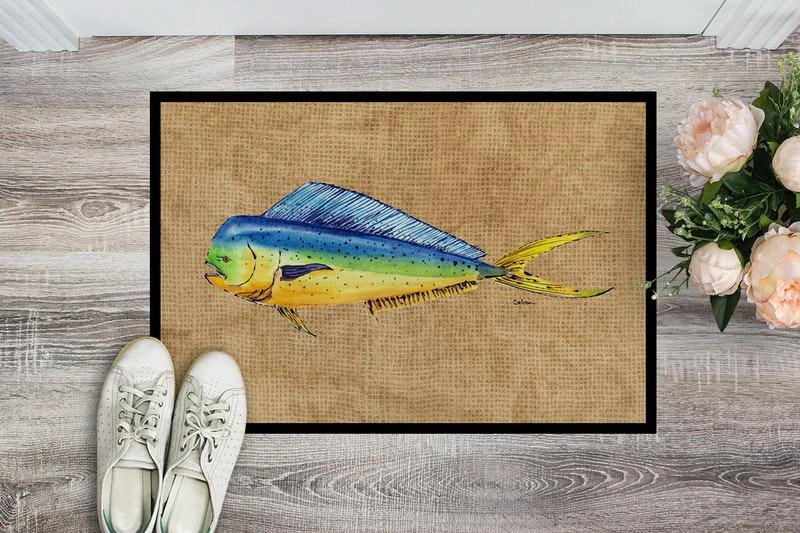 商品Caroline's Treasures|24 in x 36 in Dolphin Mahi Mahi Door Mat Indoor/Outdoor,价格¥308,第2张图片详细描述