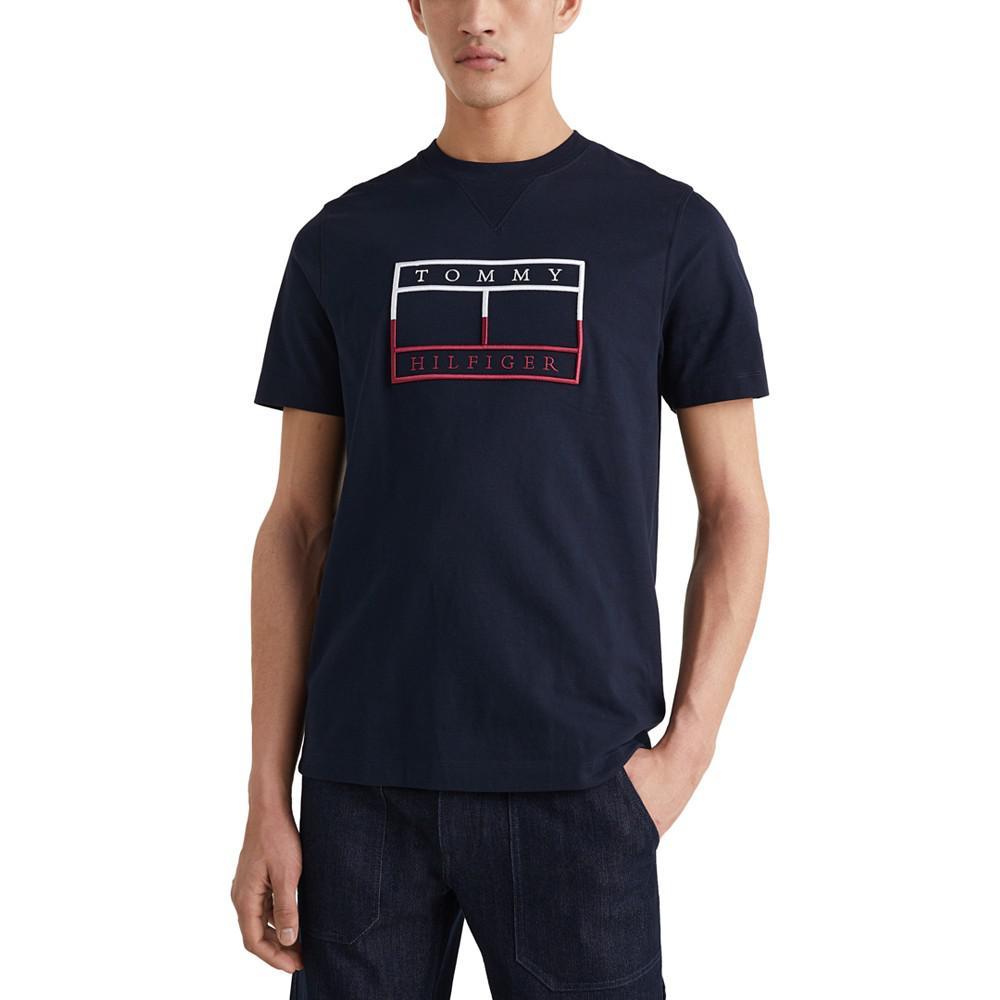 商品Tommy Hilfiger|Men's Outline Linear Flag T-Shirt,价格¥350,第1张图片