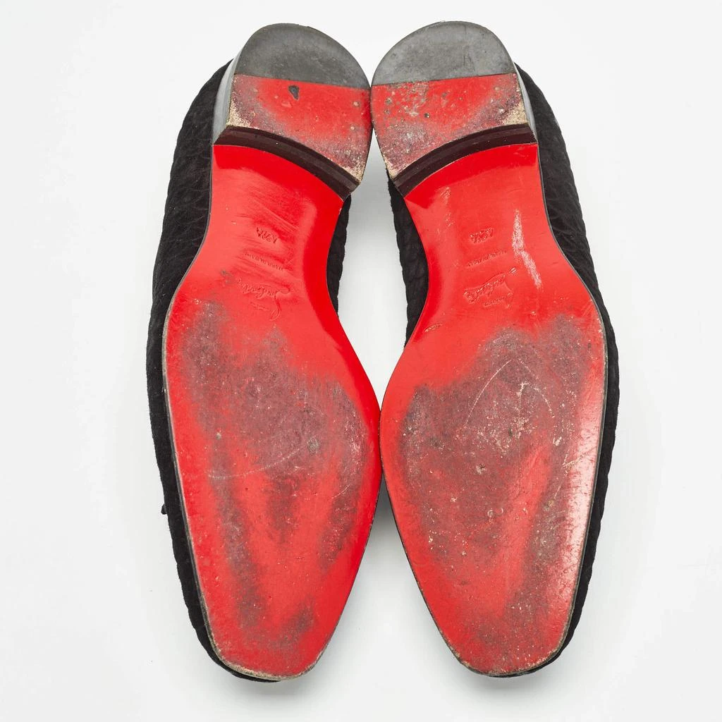 Christian Louboutin Black Embossed Suede Dandelion Smoking Slippers Size 42.5 商品