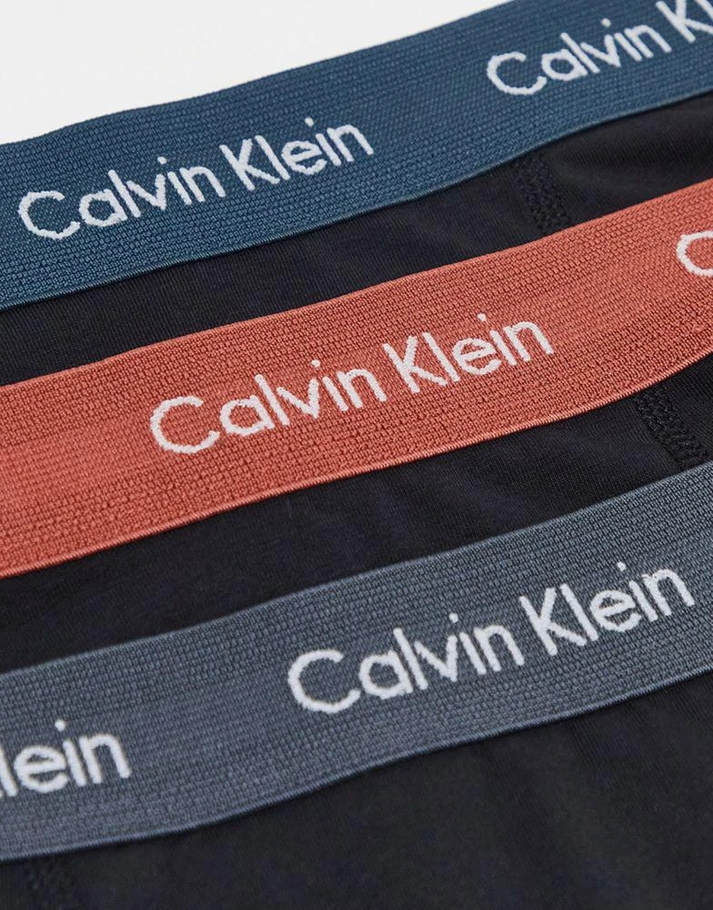 商品Calvin Klein|Calvin Klein 3-pack trunks in black with contrast colour waistbands,价格¥406,第4张图片详细描述