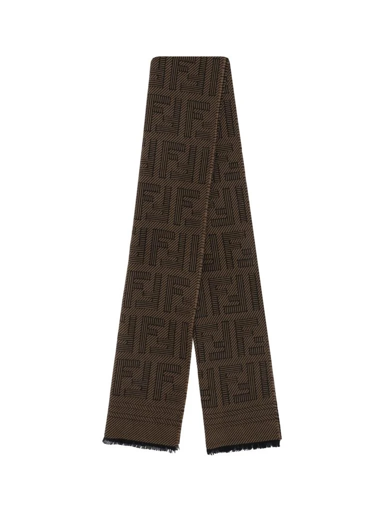 商品Fendi|Brown Wool And Silk Scarf,价格¥3329,第2张图片详细描述