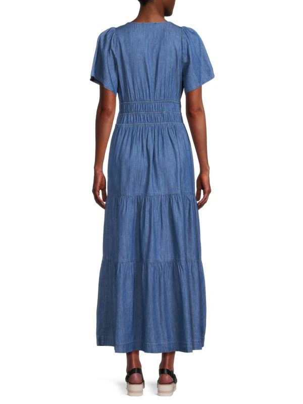 商品Tommy Hilfiger|Chambray Maxi Tiered Dress,价格¥374,第2张图片详细描述