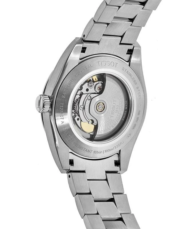商品Tissot|Tissot Gentleman Automatic Anthracite Dial Steel Men's Watch T127.407.11.061.01,价格¥4632,第4张图片详细描述