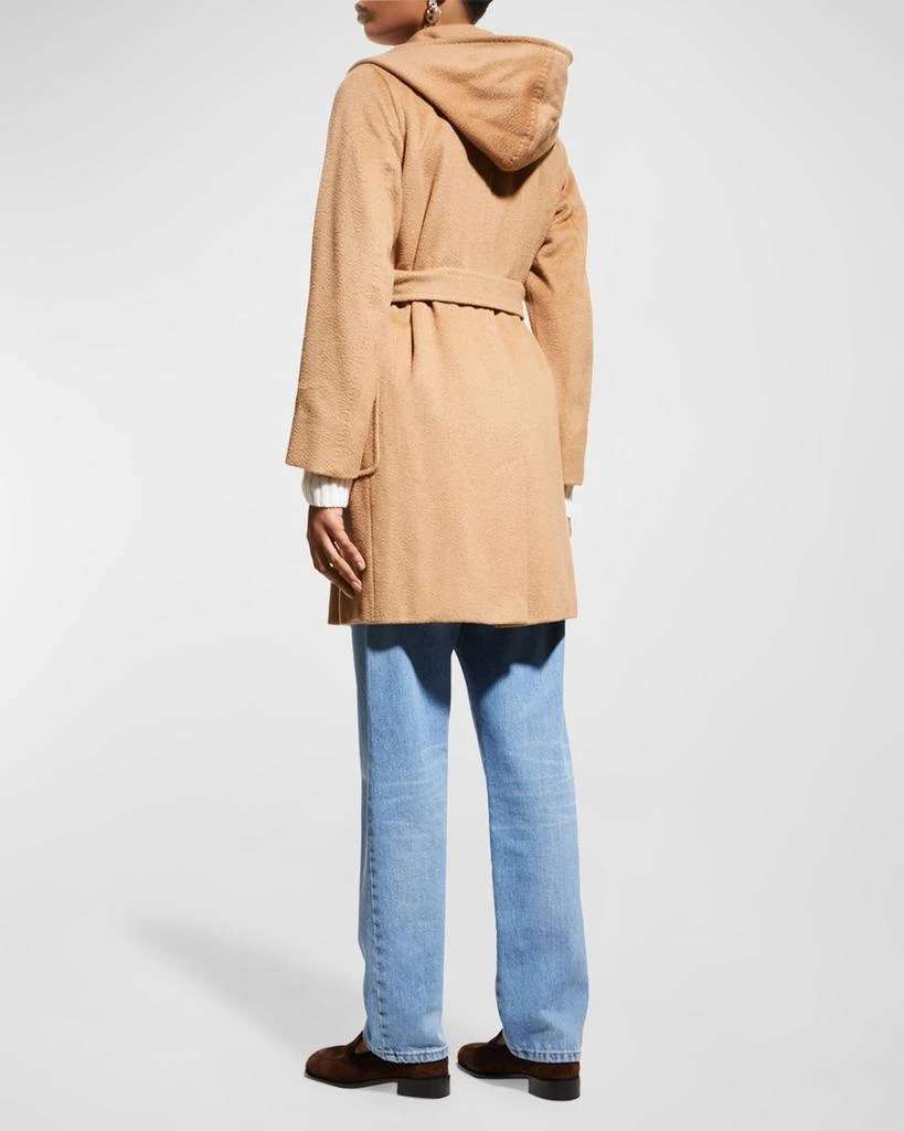 商品Max Mara|Rialto Camel Hair Belted Short Hooded Coat,价格¥27221,第4张图片详细描述