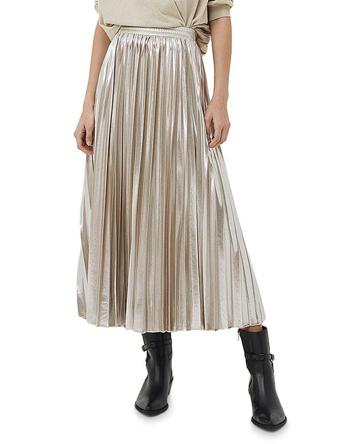 商品Marella|Quincy Metallic Pleated Skirt,价格¥1105,第1张图片