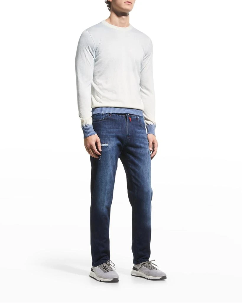 商品Kiton|Men's Painted Trim Cotton Crewneck Sweater,价格¥10126,第1张图片