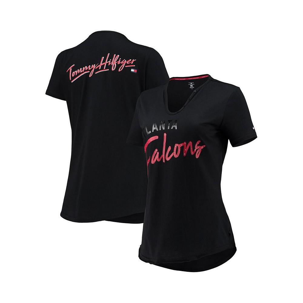 Women's Black Atlanta Falcons Riley V-Neck T-shirt商品第1张图片规格展示