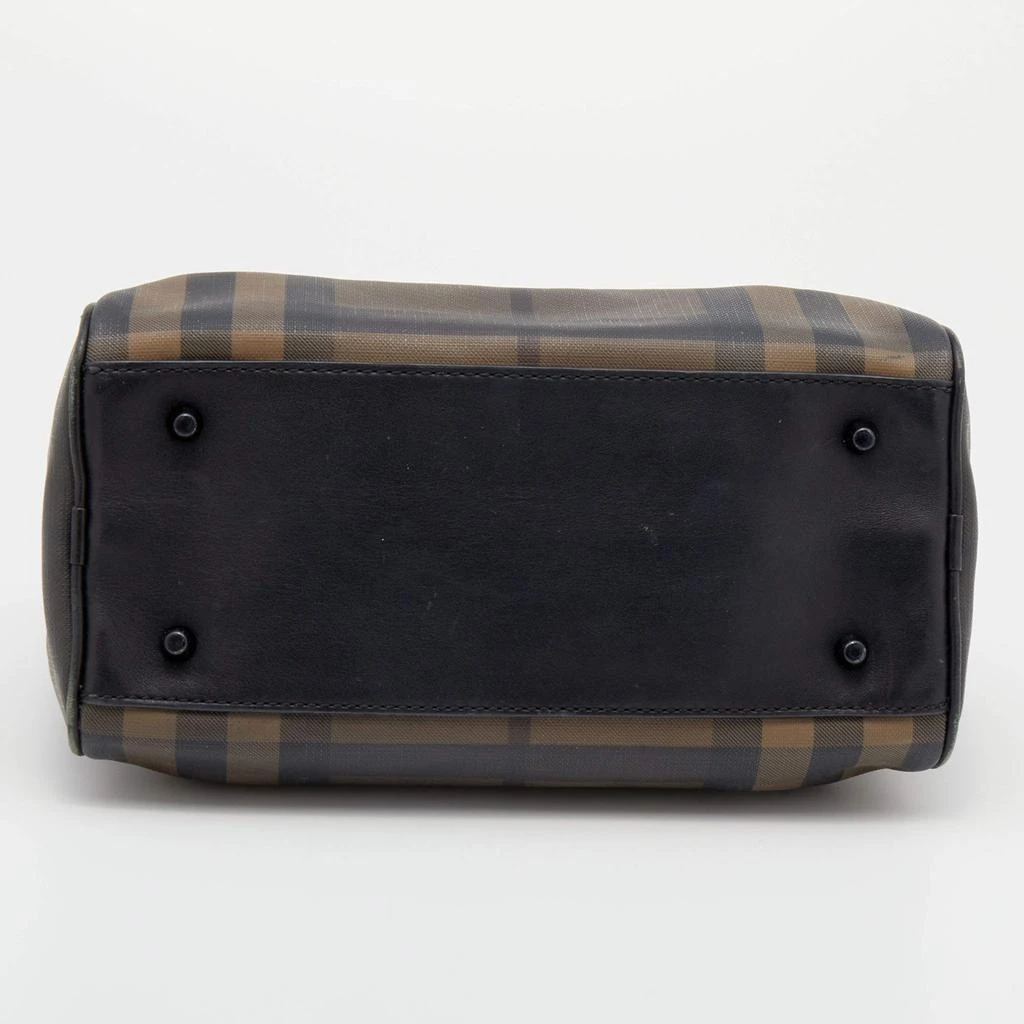 Burberry Black/Brown Leather And Smoke Check PVC Chester Duffel Bag 商品