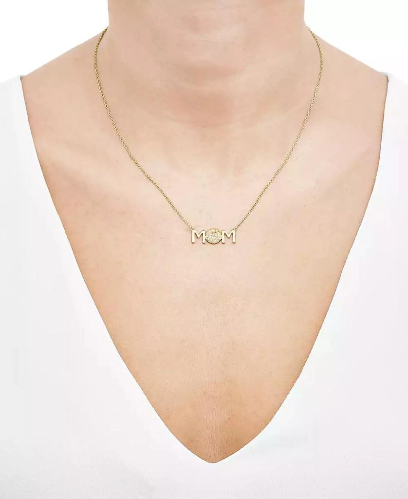 商品Macy's|Diamond Basketball Mom Pendant Necklace (1/20 ct. t.w.) in Sterling Silver or 14k Gold-Plated Sterling Silver, 16" + 2" extender,价格¥673,第2张图片详细描述