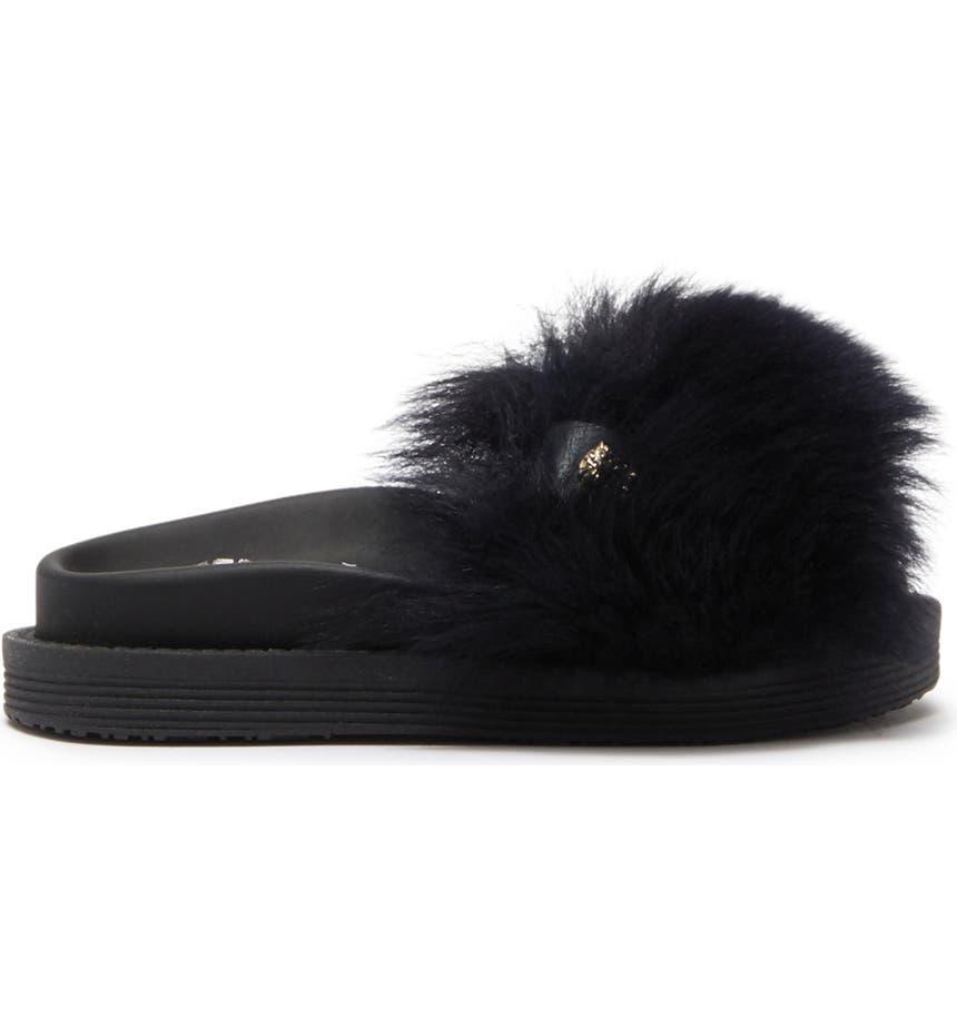 商品Versace|Faux Fur Slide Sandal,价格¥1840,第5张图片详细描述
