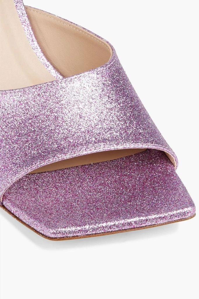 商品Stuart Weitzman|Tia 75 glittered woven mules,价格¥837,第4张图片详细描述