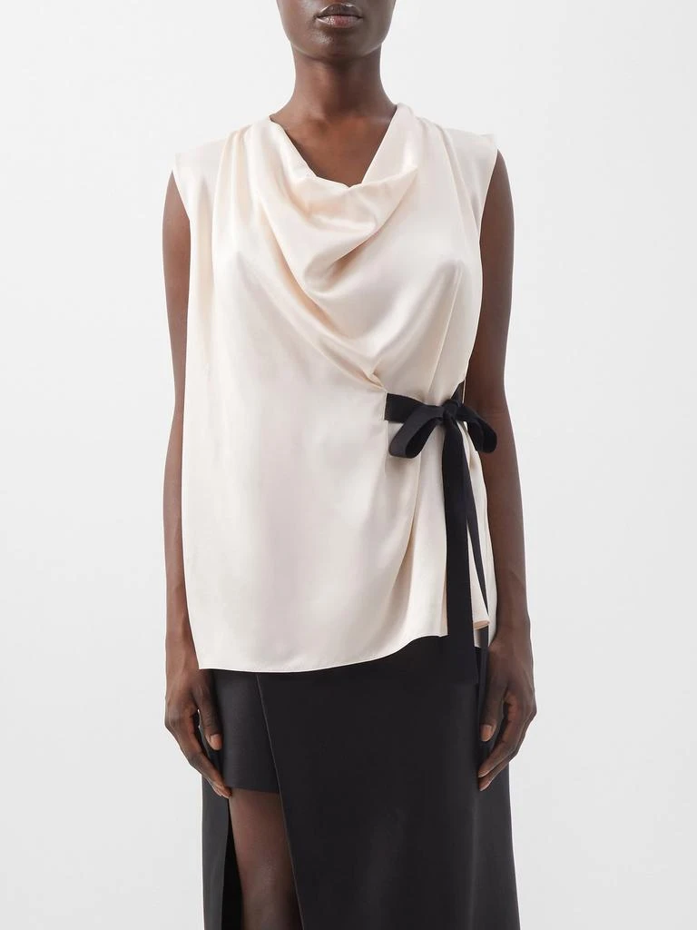 商品ROKSANDA|Andriya draped side-tie silk-satin top,价格¥2675,第1张图片