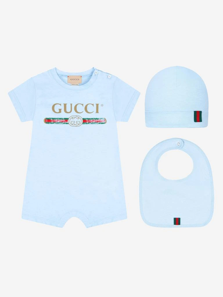 商品Gucci|Baby Boys Logo Bodysuit Gift Set (3 Piece),价格¥2403,第1张图片